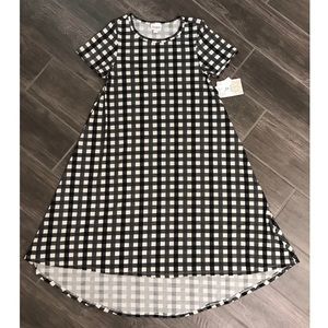 Lularoe Carley xxs (black + cream buffalo pattern)